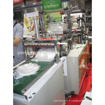 Machine de fabrication automatique de gants en plastique à deux lignes